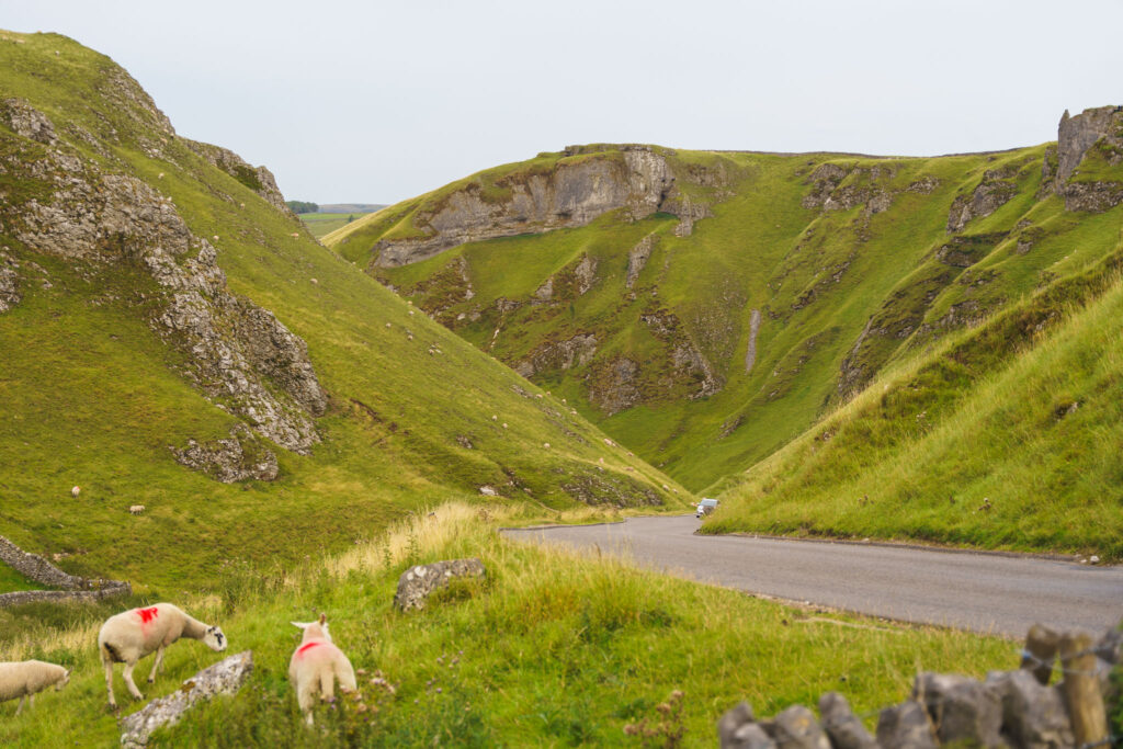 View down Winnats pass, Peak District