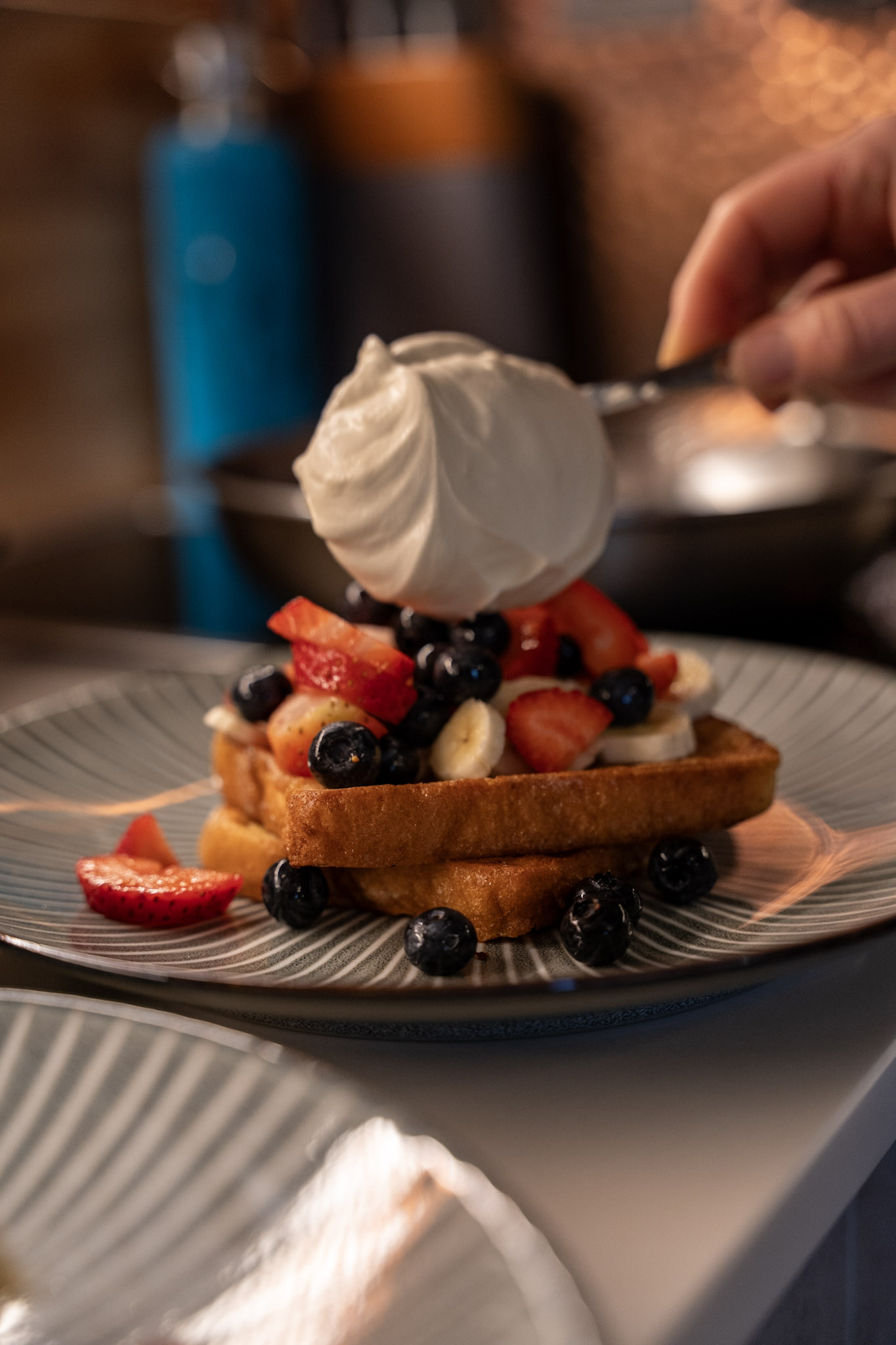 French toast with berries and whipped yoghurt