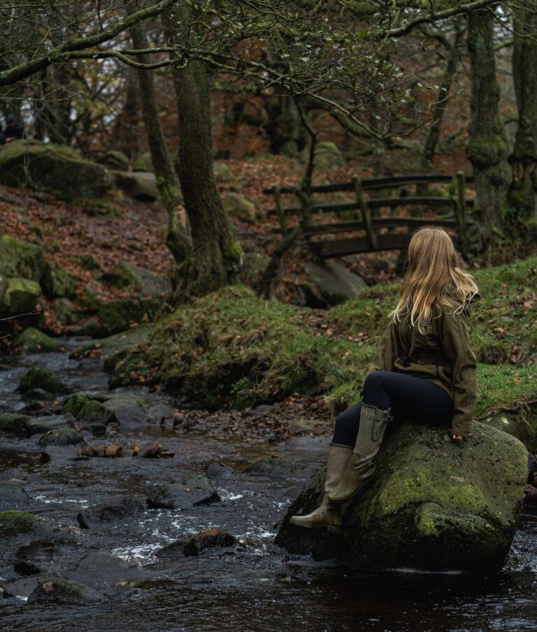 Padley Gorge bridge in autumn